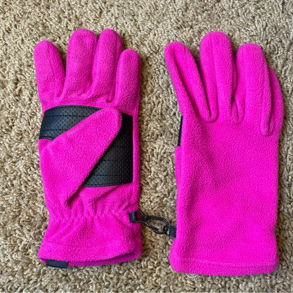 Columbia Fleece Gloves Youth Medium Unisex Pink Winter Outerwear Outdoors